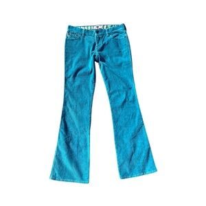 Hollister y2k Corduroy Turquoise Flare Pants